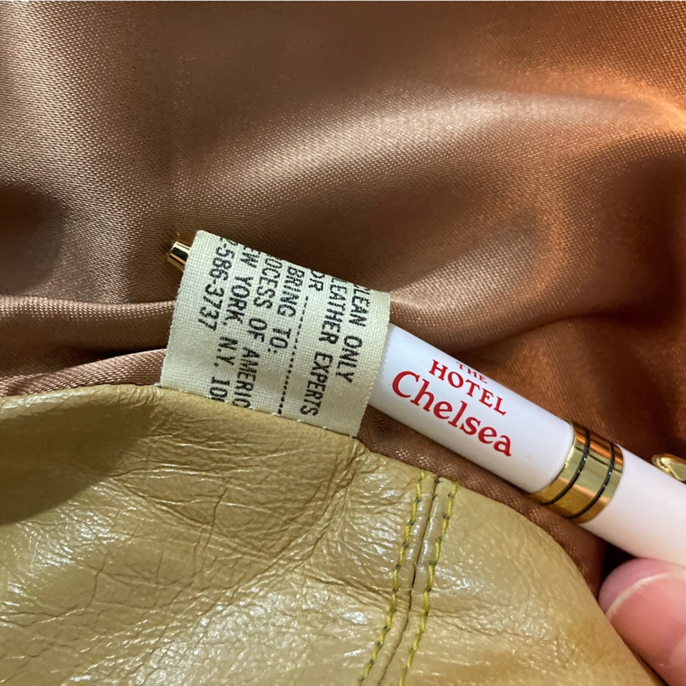 Vintage Leather Jacket, Cabretta Glove Leather, Tan Coat - Picture 12 of 13